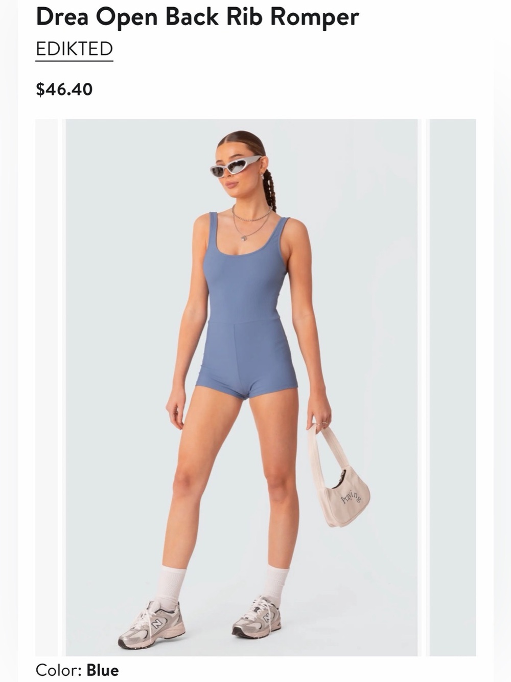 Edikted Drea Open Back Ribbed Romper